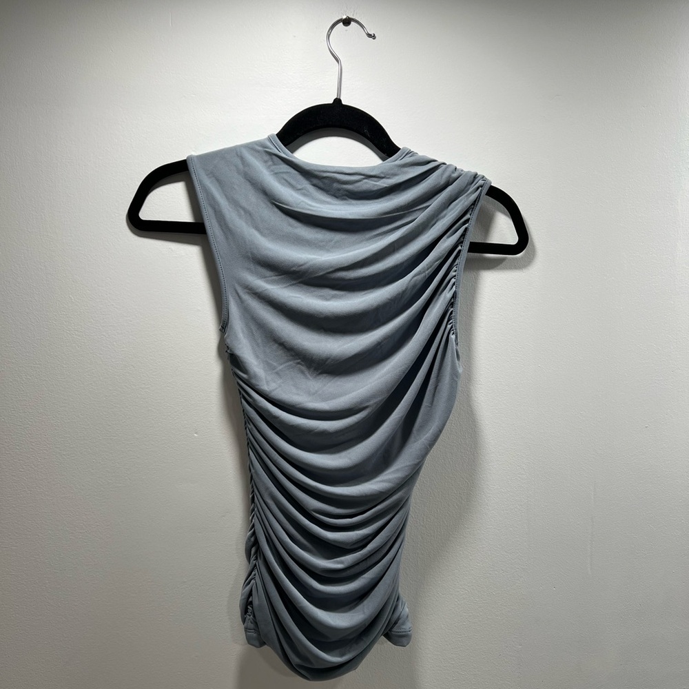 J.Crew Light Slate Ruched Sleeveless Shell - Picture 4 of 7